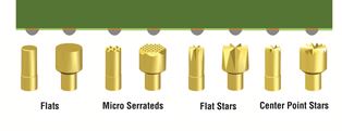 image of various tip styles with solder beads, bumps, domes